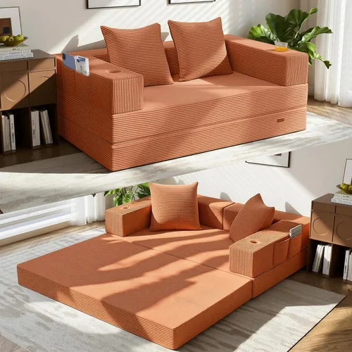 Vista 8 de COMAX Sofá cama futón, sofá cama convertible, sofás plegables sin hueso