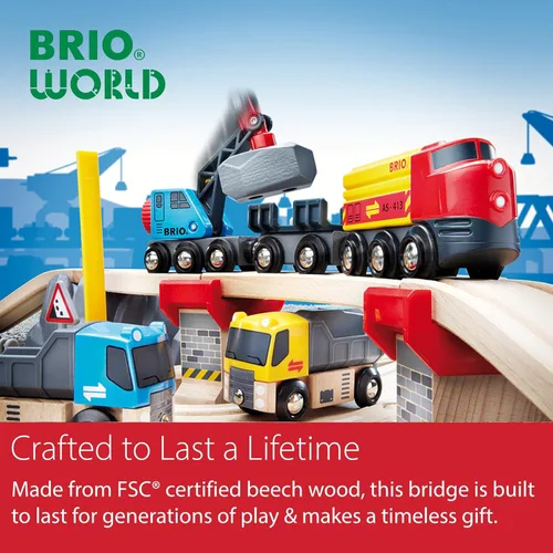 Vista 7 de BRIO World Puente colapsable para set de trenes de madera - Accesorio de 3 piezas - Certificado FSC - Compatible con BRIO Railway y sets de vías