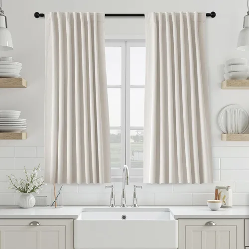 Vista 23 de UHITECH Short Blackout Curtains for Bedroom 24 Inch Long 2 Panels, Beige