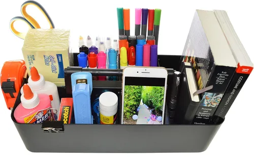 Vista 5 de Divisores DIY de 8 Compartimentos, Caddy Portátil Grande, Multiusos, Apilable, Solución Moderna para Escuela, Oficina, Escritorio, Uso Infinito