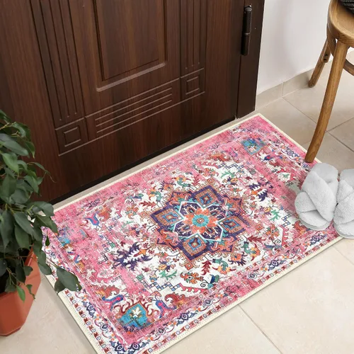 Vista 254 de GLN Rugs Traditional Collection - Alfombra de felpilla lavable a máquina, tradicional lavable, antideslizante, alfombra de felpilla de pelo corto