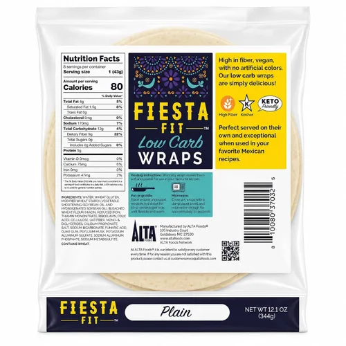 Vista 2 de Fiesta Fit Envolturas lisas bajas en carbohidratos (3 paquetes)