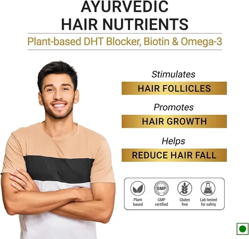 Vista 2 de DHT Blocker - Vitaminas ayurvédicas para el cabello, 60 cápsulas, 100% herbales sin efectos secundarios conocidos - by pharmacylife