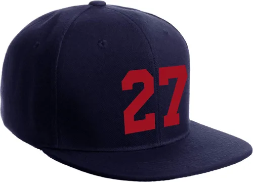 Vista 119 de Número de equipo modificado para requisitos particulares del jugador del color del sombrero del Snapback de la visera plana clásica de la visera