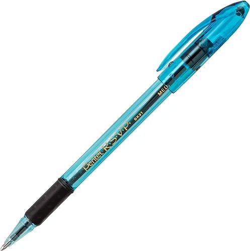 Vista 6 de Pentel Rsvp - Bolígrafos de punta media, 0.039 in, 8 colores surtidos con agarre de goma sin látex para una escritura cómoda, paquete de 16