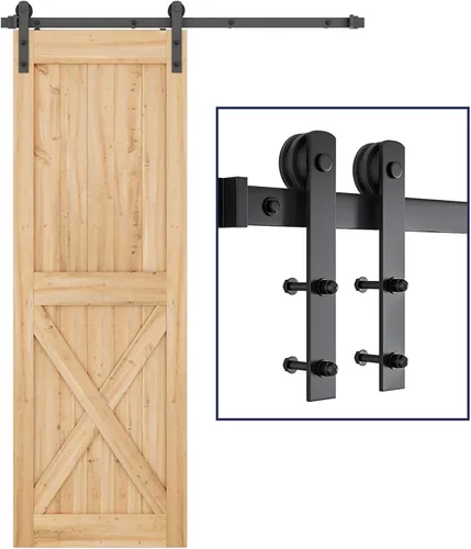 Vista 16 de SMARTSTANDARD Kit de herrajes para puerta corrediza de granero de 4 pies