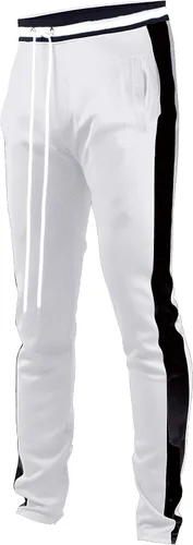 Vista 26 de SCREENSHOT-Track Pants S41700 Mens Premium Slim Athletic Fitness Lifestyle Workout Bottoms - Classic Fit S41700 Bk/Pu