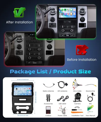 Vista 8 de Radio de coche para Ford F150 2009-2014: [4G+64G] 9 pulgadas 1280 * 720 Incell pantalla Android unidad principal estéreo con Carplay