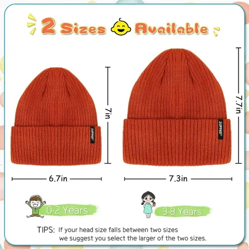 Vista 2 de ZUPPAD Baby Beanie Hat 3 Packs Toddler Girls Boys, Baby Hats Winter Warm Knitted Thermal with Fleece Lining, Kids Winter Hat