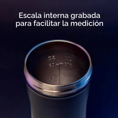 Vista 4 de Smartshake - Vaso mezclador de acero inoxidable aislado para mezclas de proteínas, batidos y preentrenamiento, botella de agua de doble pared