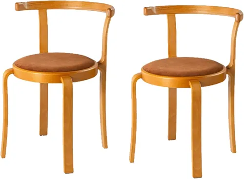 Vista 14 de Sillas de comedor de madera, silla de comedor tapizada, sillas de cocina apilables, asiento de tocador para comedor, sala de estudio, sala de estar