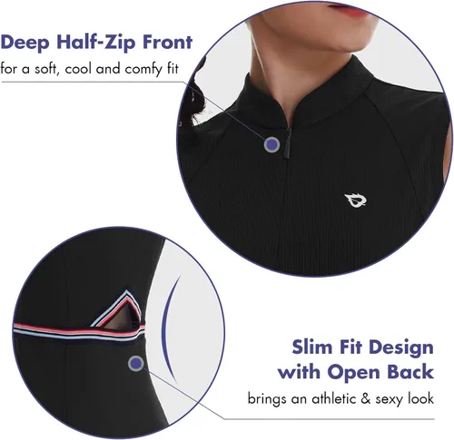 Vista 4 de BALEAF Vestido de tenis de golf para mujer sin mangas 4 bolsillos con pantalones cortos interiores UPF 50 entrenamiento deportivo deportivo