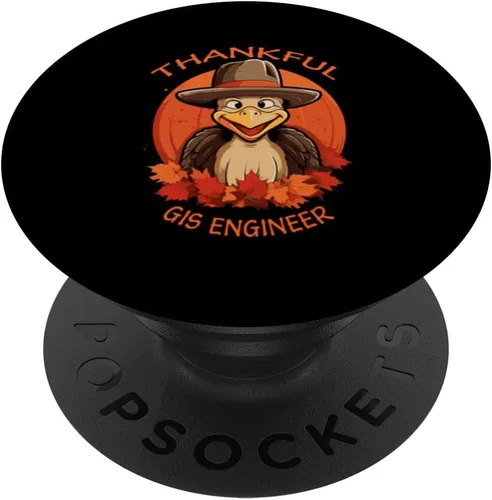 Vista 6 de GIS Engineer Funny Thanksgiving Turkey & Fall PopSockets MagSafe PopGrip for iPhone