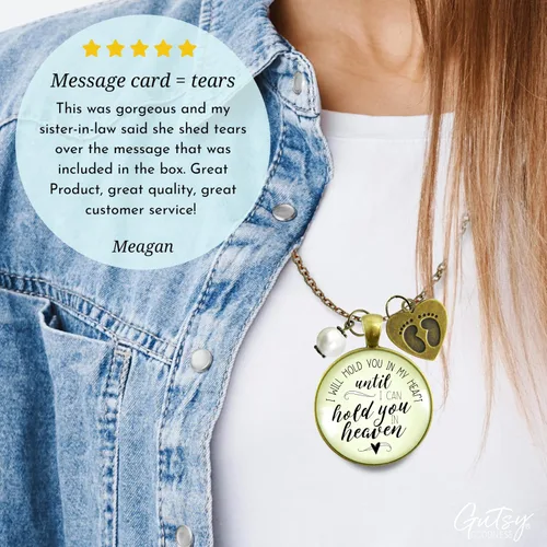 Vista 3 de Gutsy Goodness Miscarriage Necklace Comforting Sentimental Handmade Jewelry For Mom - Pendant, Message Card, Keepsake Gift Box