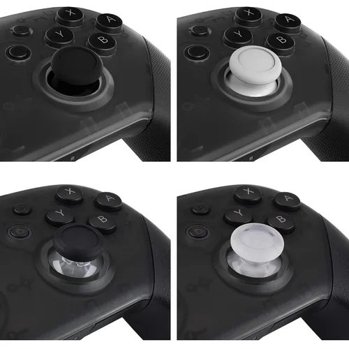 Vista 2 de eXtremeRate Replacement 3D Joystick Thumbsticks, Analog Thumb Sticks with Cross Screwdriver for Nintendo Switch Pro Controller - Black & White &