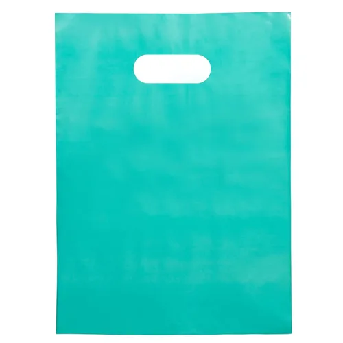 Vista 12 de Infinite Pack Bolsa de plástico con asa troquelada de 9 x 12 pulgadas, bolsas de plástico negro para mercancía, paquete de 100 unidades para venta