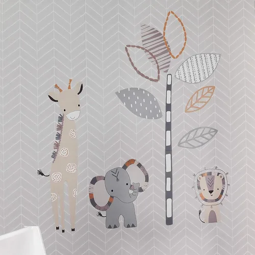 Vista 2 de Lambs & Ivy Jungle Safari Gris/Tan Elephant/Jirafa Nursery Vinilo Decorativos/Pegatinas