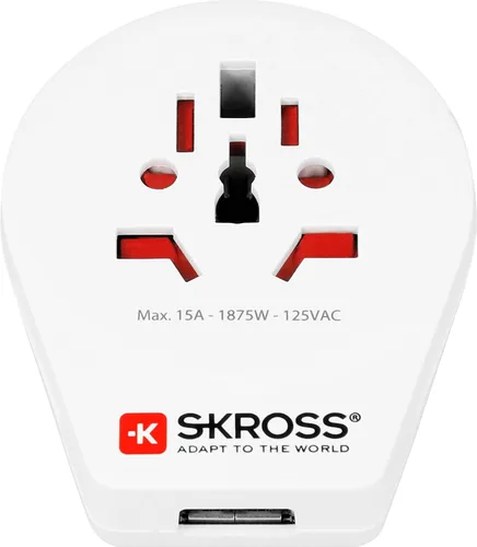 Vista 2 de Skross World to USA - Adaptador de viaje USB, color blanco