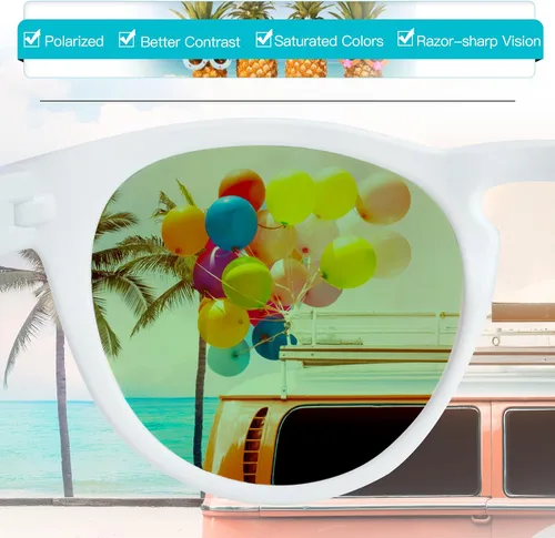 Vista 2 de Lentes de sol de ojo de gato, retro, vintage, antideslizantes, redondos, para hombres y mujeres, lentes polarizadosno polarizados, protección UV