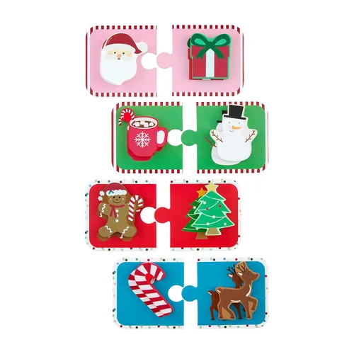 Vista 2 de Mud Pie Juego de rompecabezas navideño para niños