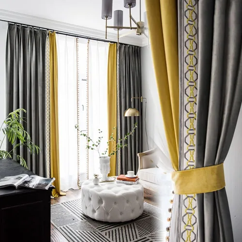 Vista 3 de Juego de cortinas modernas de mezcla bohemia para ventana, paneles de cortinas plisadas dobles, 85% cortinas opacas para sala de estar, dormitorio