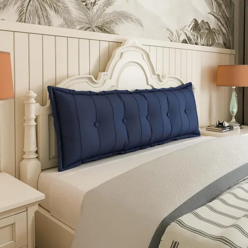 Vista 14 de Johnear Almohada de cabecera negra de felpa para lectura, almohada de apoyo para la espalda, almohada para cama sentada, sofá cama para adultos