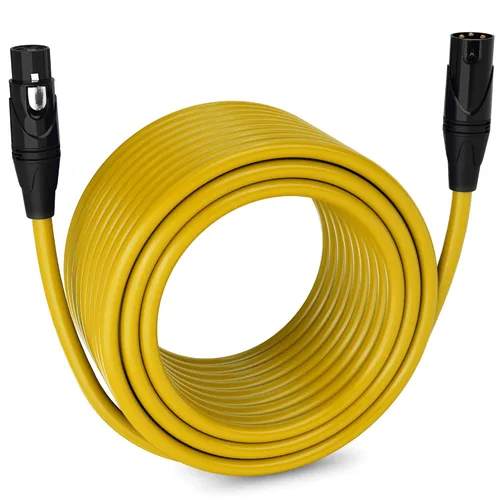 Vista 15 de LyxPro Cable de micrófono XLR hembra a macho de ángulo recto de 3 pines de 1.5 pies para altavoces amplificados, interfaz de audio, rendimiento