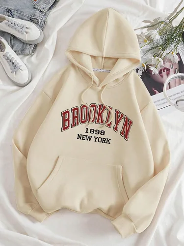 Vista 5 de SHENHE Sudadera térmica con estampado de letras gráficas para mujer, sudadera con capucha y bolsillo