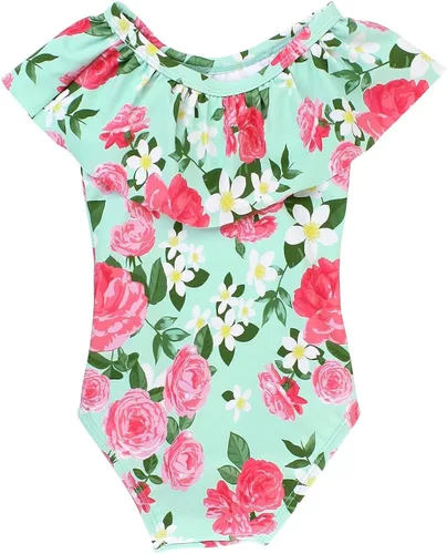 Vista 5 de RuffleButts - Traje de baño de una pieza con holanes para bebés o niñas pequeñas, con protección solar FPS 50+