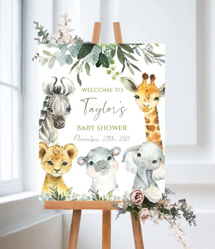 Vista 15 de Letrero de bienvenida personalizado para baby shower, tablero de bienvenida personalizado con oso de peluche para baby shower, decoración neutra