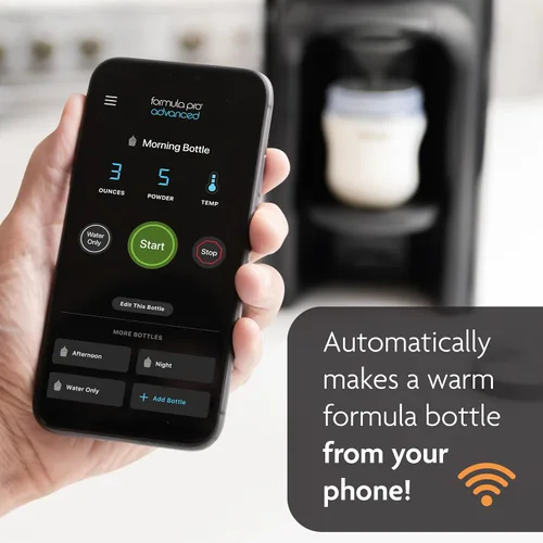 Vista 2 de Baby Brezza Formula Pro Advanced WiFi - Máquina dispensadora de fórmula, mezcla automáticamente un biberón de fórmula caliente al instante, prepara