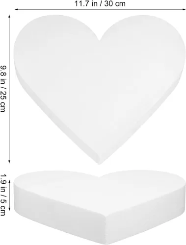 Vista 5 de Abaodam Maniquí de pastel de corazón de espuma de corazón, modelo de práctica de horneado de 12 pulgadas para el día de San Valentín, boda
