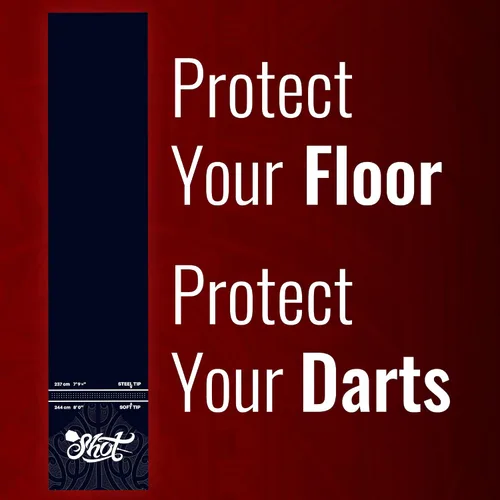 Vista 4 de Shot Darts - Alfombrilla de dardos profesional de alta resistencia, hecha de goma gruesa de grado industrial que absorbe los golpes y no se riza