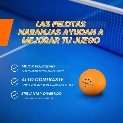 Vista 5 de PRO-SPIN Ping Pong Balls - 3-Star Premium Orange Table Tennis Balls High-Performance 40+ ABS Professional Quality Ultimate Durability for Indoor