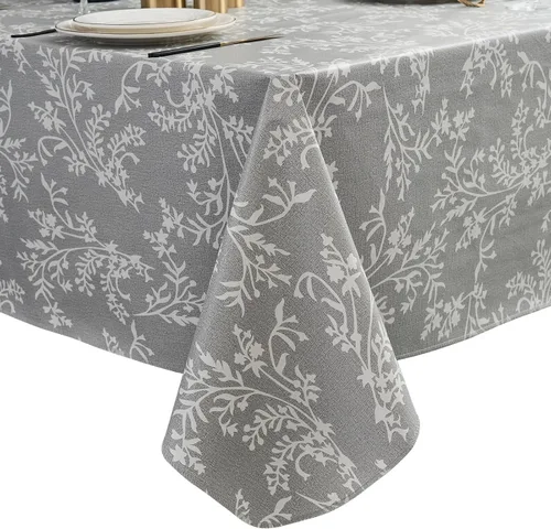 Vista 11 de LIBERECOO Mantel de vinilo resistente con reverso de franela, mantel de plástico impermeable a prueba de aceite, resistente a las manchas, lavable