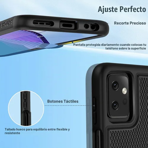 Vista 7 de FNTCASE Funda para Moto G 5G 2023/G Power 5G 2023: doble capa Negro