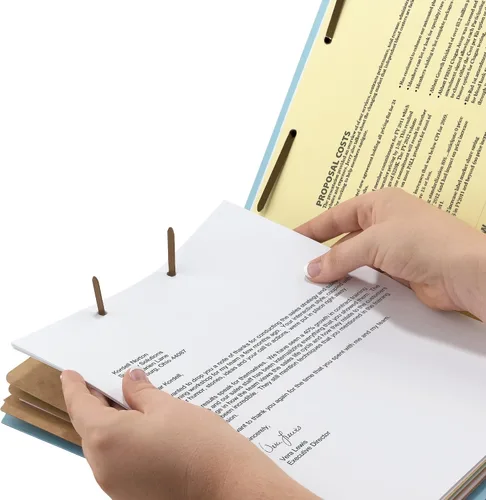 Vista 2 de Smead Carpeta de archivos de clasificación de cartón prensado 100% reciclado, 3 divisores, expansión de 3 pulgadas, tamaño legal, azul, 10 por caja