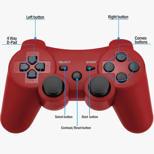 Vista 18 de Ceozon PS3 Controller Wireless 2 Pack Gamepad Compatible for PS3 Remote Joystick with Charging Cables Black and Black
