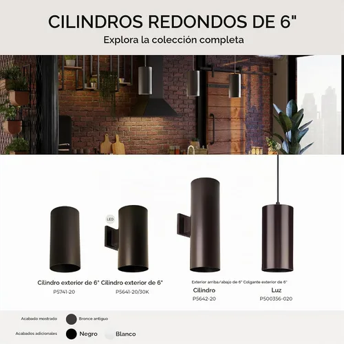Vista 7 de Progress Lighting Lámpara de techo de 5 pulgadas cilíndrica para exterior, lámpara de techo empotrada moderna de 1 luz, iluminación