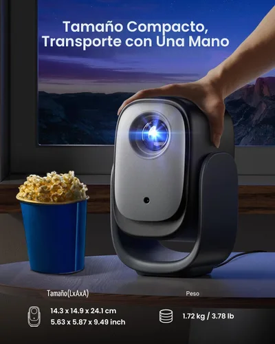 Vista 2 de Dangbei Mini proyector N2 con Wifi y Bluetooth, licencia oficial de Netflix, proyector portátil inteligente 1080P Dolby Audio