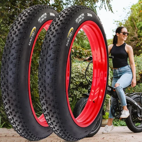 Vista 6 de Paquete de 2 neumáticos de bicicleta eléctrica de 20 pulgadas/26 x 4.0 pulgadas, antipinchazos, con o sin tubos interiores, neumáticos de triciclo