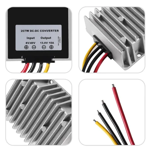 Vista 3 de DIANN Convertidor reductor de voltaje CC de 8 V/40 V a 13.8 V 10 A, regulador de voltaje automático reductor de voltaje, convertidor de potencia