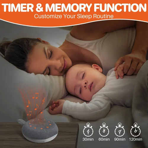 Vista 4 de FUNYKICH Máquina de sonido de ruido blanco, máquina de sonido portátil para dormir con 40 sonidos relajantes, indicador de batería, temporizador