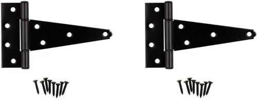 Vista 2 de National Hardware N129-155 V286 Bisagras en T extra pesadas en negro, paquete de 2, 6 pulgadas
