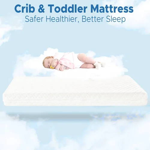 Vista 13 de SCHNAUZER HOME Colchón para cuna, colchón de espuma viscoelástica transpirable de doble cara para bebés y niños pequeños con funda extraíble