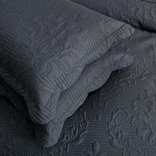 Vista 8 de CHIXIN Juego de colcha cubrecama edredón tamaño Full - Funda de cama ligera - Acolchado ultrasónico - Colcha reversible de 5 piezas - Elegante