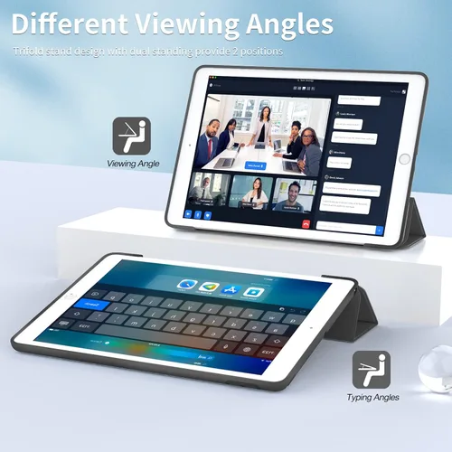 Vista 6 de Aoub Funda para iPad de 9ª generación 2021 de 10.2 pulgadas, iPad de 8ª/7ª generación 2020/2019, sin soporte para lápices, funda trasera de TPU