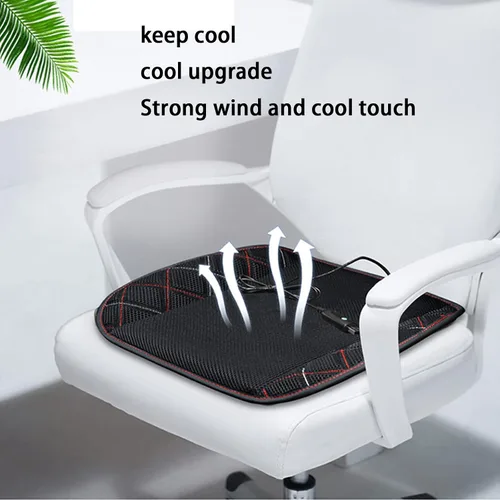 Vista 8 de Enfriador de asiento de automóvil con puerto USB ventilado con función de arranque y parada automática, cojín de asiento de automóvil para todos