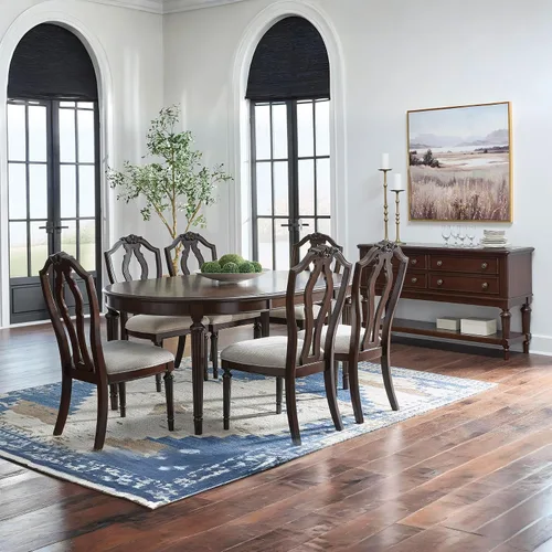 Vista 8 de Signature Design by Ashley Juego de 2 sillas laterales tapizadas tradicionales, sillas de comedor, madera dura y marco de madera de ingeniería