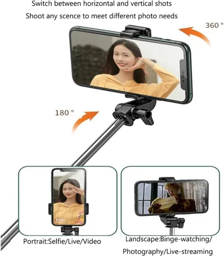 Vista 3 de Trípode para selfie, 3 en 1, extensible y portátil, para iPhone, con control remoto inalámbrico, compatible con iPhone 16, 15, 14, 13, 12, 11 Pro